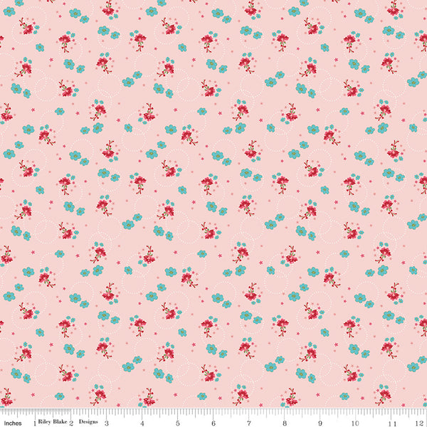 Enchanted Meadow Fabric Bouquets Pink by Beverly McCullough for Riley Blake Designs C11553-PINK