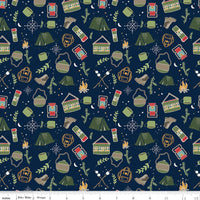 Love You S'more Fabric Main Navy by Gracey Larson for Riley Blake Designs c12140-NAVY