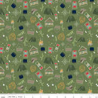 Love You S'more Fabric Main Olive by Gracey Larson for Riley Blake Designs C12140-OLIVE