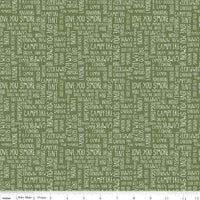 Love You S'more Fabric Text Olive by Gracey Larson for Riley Blake Designs C12142-OLIVE
