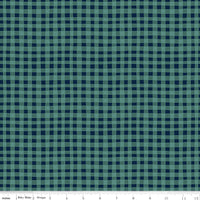 Love You S'more Fabric Gingham Teal by Gracey Larson for Riley Blake Designs C12143-TEAL