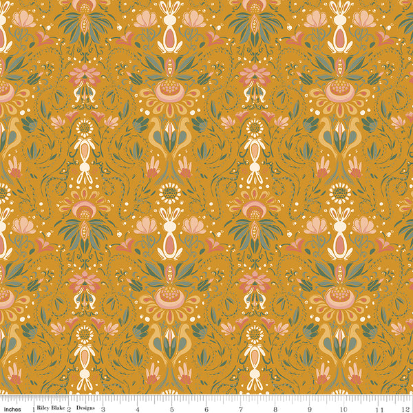 Elegance Fabric Main Gold by Corinne Wells of Frannie B Quilt Co of Frannie B Quilt Co for Riley Blake Designs