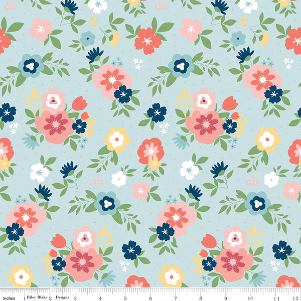 Sew Much Fun Fabric Main Sky by Echo Park Paper for Riley Blake Designs C12450-SKY
