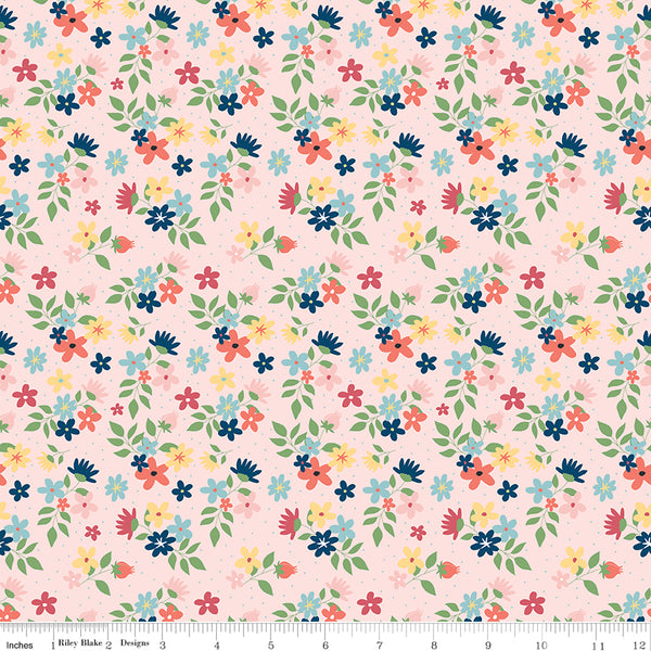 Sew Much Fun Fabric Floral Pink by Echo Park Paper Co for Riley Blake Designs C12456-PINK