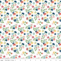Sew Much Fun Fabric Floral White by Echo Park Paper Co for Riley Blake Designs C12456-WHITE