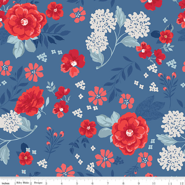 Land of the Brave Fabric Main Denim by My Mind's Eye for Riley Blake Designs C13140-DENIM