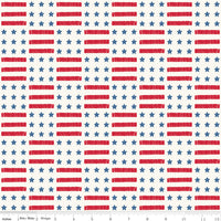 Land of the Brave Fabric Stars and Stripes Cream by My Mind's Eye for Riley Blake Designs C13141-CREAM
