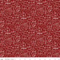 Christmas Traditions Words Red (C9593-RED) Quilting Fabric