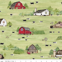 Barn Quilts Fabric Main Green by Tara Reed for Riley Blake Designs CD11050-GREEN