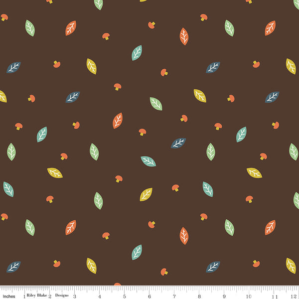Woodland Flannel Fabric Leaf Brown by Ben Byrd for Riley Blake Designs F10632-BROWN