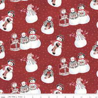 Hello Winter Flannel Fabric Main Red by Tara Reed for Riley Blake Designs F11940-RED