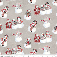 Hello Winter Flannel Fabric Main Taupe by Tara Reed for Riley Blake Designs F11940-TAUPE
