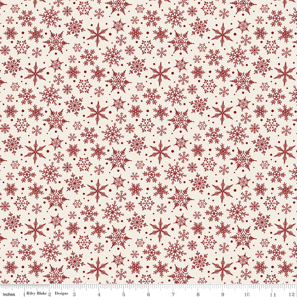Christmas Traditions FLANNEL Snowflakes Cream (F9971-CREAM) Quilting Fabric
