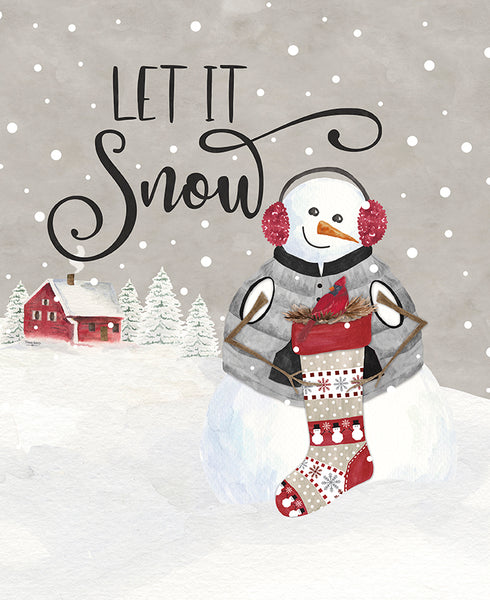 Hello Winter Flannel Fabric Let It Snow Panel by Tara Reed for Riley Blake Designs FP11945-PANEL