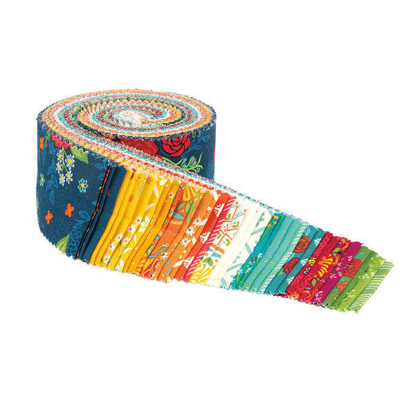 Indigo Garden Fabric Rolie Polie Jelly Roll by Heather Peterson for Riley Blake Designs RP-11270-40